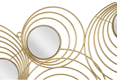 Panneau mural fer Rayons – 90x45 cm – Métal doré effet soleil Glamour