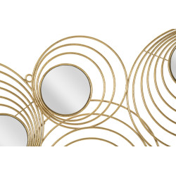 Panneau mural fer Rayons – 90x45 cm – Métal doré effet soleil Glamour