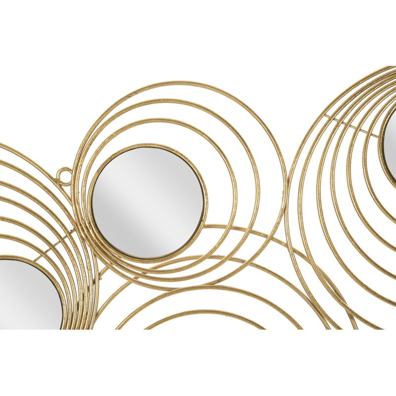 Pannello murale in ferro a raggi – 90x45 cm – Metallo dorato effetto sole Glamour