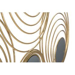 Painel de Parede Ferro Raios – 90x45 cm – Metal Dourado Efeito Sol Glamour
