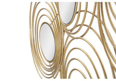 Panel de pared de hierro Rayons – 90x45 cm – Metal dorado efecto sol Glamour