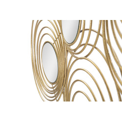 Painel de Parede Ferro Raios – 90x45 cm – Metal Dourado Efeito Sol Glamour