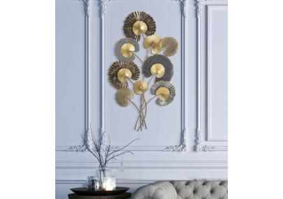 Panel de pared de hierro -C- – 63x109 cm – Diseño vertical Glam moderno