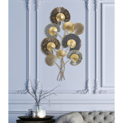 Painel de parede de ferro -C- – 63x109 cm – Design vertical Glam moderno