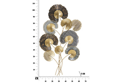 Pannello murale in ferro -C- – 63x109 cm – Design verticale Glam moderno