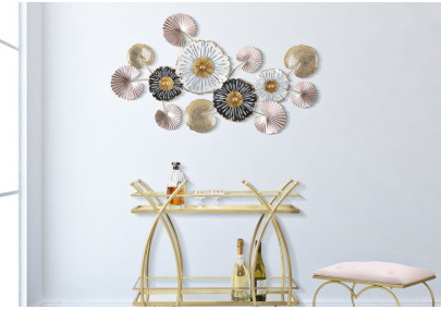 Pannello murale in ferro Pinky – Modello B – 106x60 cm – Design Glam elegante e moderno