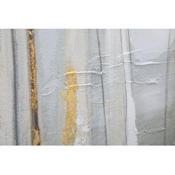 Pintura de parede dourada de barco – 100x80 cm – Quadro Glamoroso Luminoso e Refinado