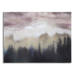 Pintura de Parede Montanha Rosa – 80x60 cm – Paisagem Suave e Romântica Glam