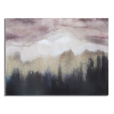Pintura de Parede Montanha Rosa – 80x60 cm – Paisagem Suave e Romântica Glam