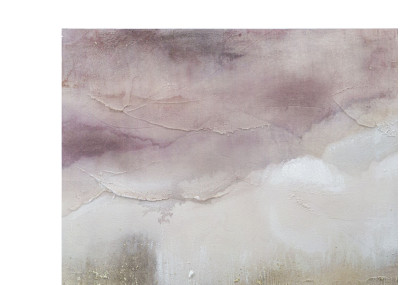 Pintura de Parede Montanha Rosa – 80x60 cm – Paisagem Suave e Romântica Glam