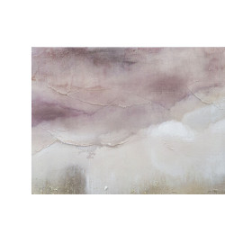 Peinture murale Rose Montagne – 80x60 cm – Paysage doux et romantique Glam