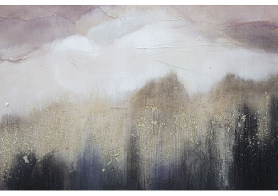 Pintura de Parede Montanha Rosa – 80x60 cm – Paisagem Suave e Romântica Glam