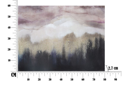 Pintura de Parede Montanha Rosa – 80x60 cm – Paisagem Suave e Romântica Glam