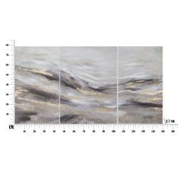 Peinture murale Monty – Ensemble 3 pièces – 45x80 / 60x80 cm – Triptyque Glam artistique