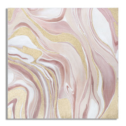 Peinture murale Pinkly – 80x80 cm – Touche rose Glam douce et féminine