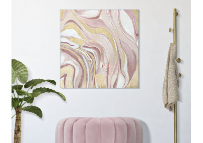 Peinture murale Pinkly – 80x80 cm – Touche rose Glam douce et féminine