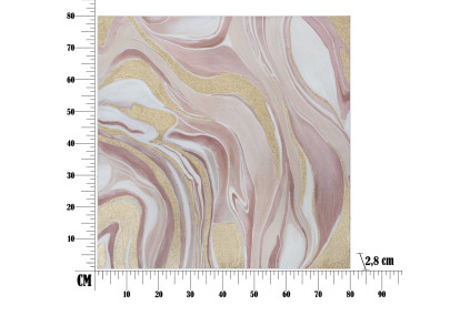 Pintura mural Pinkly – 80x80 cm – Toque rosa Glam suave y femenino