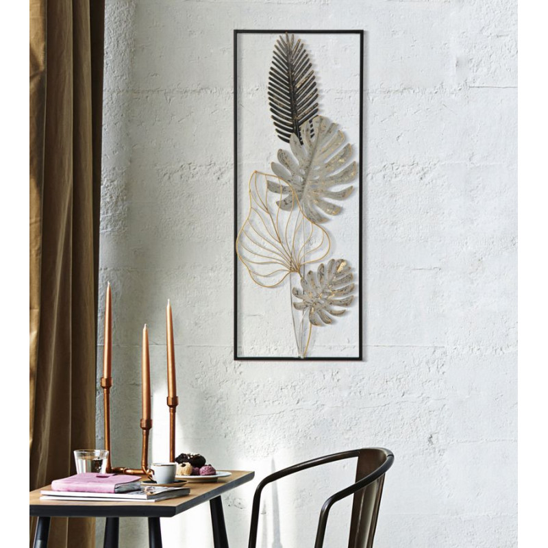 Panneau mural en fer Plam – Modèle A – 28x74 cm – Design minimaliste et chic