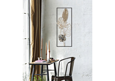 Painel de parede em ferro Plam – Modelo B – 28x74 cm – Decoração Glamour refinada e moderna