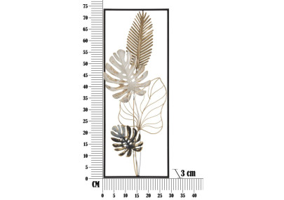 Painel de parede em ferro Plam – Modelo B – 28x74 cm – Decoração Glamour refinada e moderna