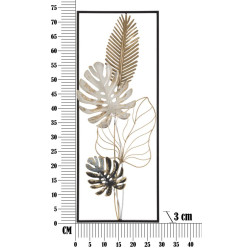 Panneau mural en fer Plam – Modèle B – 28x74 cm – Déco Glam épurée et moderne