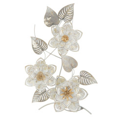 Painel de Parede em Ferro Forjado Artic – 39x67 cm – Elegante Padrão Floral Glam