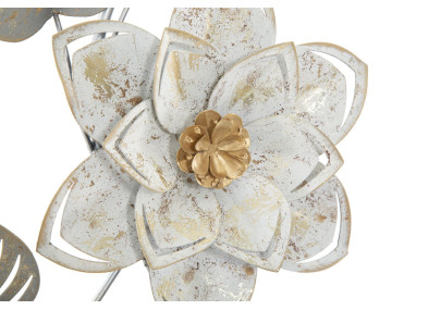 Painel de Parede em Ferro Forjado Artic – 39x67 cm – Elegante Padrão Floral Glam