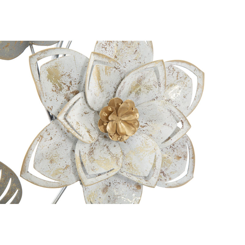 Panneau mural en fer forgé Artic – 39x67 cm – Motif floral Glam élégant