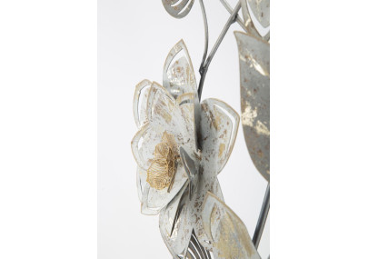 Painel de Parede em Ferro Forjado Artic – 39x67 cm – Elegante Padrão Floral Glam