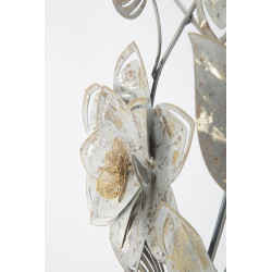 Painel de Parede em Ferro Forjado Artic – 39x67 cm – Elegante Padrão Floral Glam