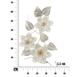 Panneau mural en fer forgé Artic – 39x67 cm – Motif floral Glam élégant