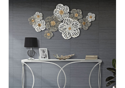 Panneau mural en fer Lory – 140x74 cm – Structure métallique Glam spectaculaire