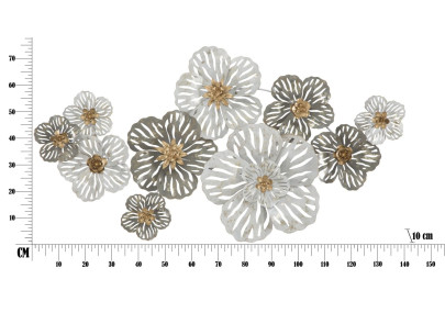 Pannello murale in ferro Lory – 140x74 cm – Struttura metallica spettacolare Glam