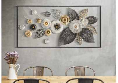 Quadro de parede em ferro Plus – 120x59 cm – Decoração geométrica glamorosa refinada