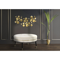 Panneau mural en fer Abstrait – 90x50 cm – Composition artistique Glam moderne