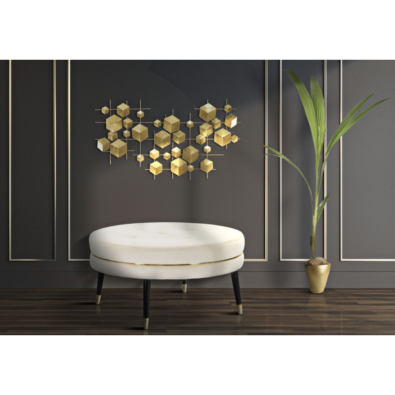 Painel de Parede em Ferro Abstrato – 90x50 cm – Composição Artística Glam Moderna