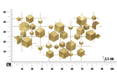 Painel de Parede em Ferro Abstrato – 90x50 cm – Composição Artística Glam Moderna