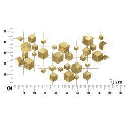 Panneau mural en fer Abstrait – 90x50 cm – Composition artistique Glam moderne