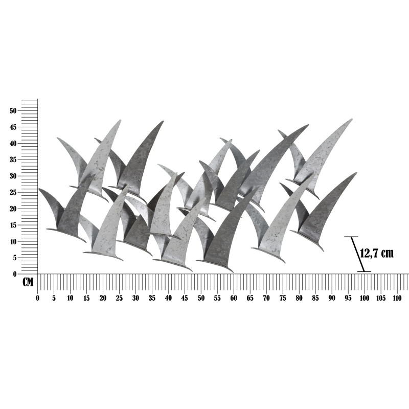 Pannello murale in ferro Gabbiani – 93x47 cm – Stile industriale ispirato all'officina