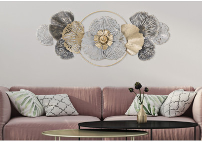 Panneau mural en fer Poxy – Modèle A – 130x55 cm – Élégance Glam dorée