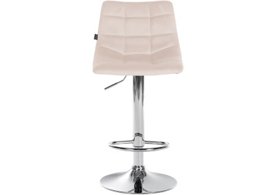 Lot de 2 tabourets de bar Jerry velours chrome beige