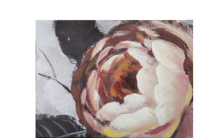 Tableau mural fait main fleurs blanches et rouges – 150x76 cm – Effet lumineux Glamour