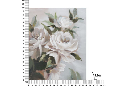Tableau mural fait main fleurs et feuilles – 100x80 cm – Style nature chic Glam