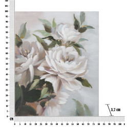 Tableau mural fait main fleurs et feuilles – 100x80 cm – Style nature chic Glam