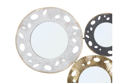 Panneau mural en fer Gloty – Modèle B – 104x45 cm – Design métallique doré Glam