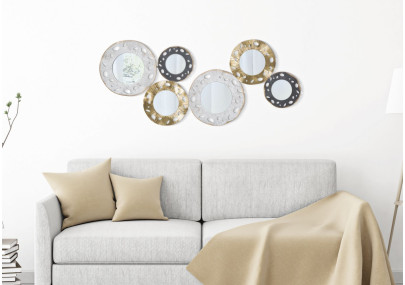 Panneau mural en fer Gloty – Modèle B – 104x45 cm – Design métallique doré Glam