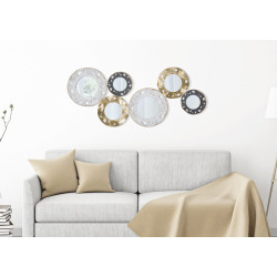 Panneau mural en fer Gloty – Modèle B – 104x45 cm – Design métallique doré Glam