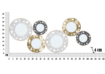 Panneau mural en fer Gloty – Modèle B – 104x45 cm – Design métallique doré Glam