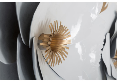 Panneau mural décoratif blanc – 158x60 cm – Style Glam lumineux et pur