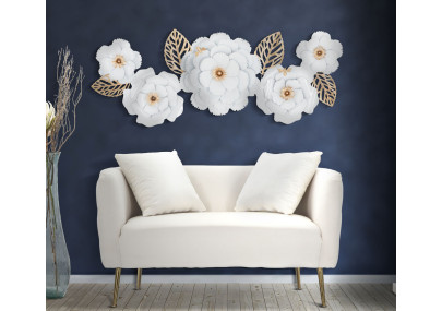 Panneau mural décoratif blanc – 158x60 cm – Style Glam lumineux et pur